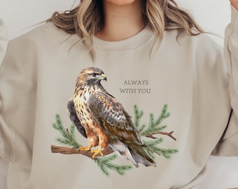 Hawk Sweatshirt, Bird Watching Sweater, Hawk Lover, Nature Lover Shirt, Red-Tailed Hawk, Birding Gifts, Raptor Gifts, Hawkwatch Crewneck