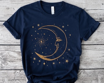 90s Celestial Shirt, Vintage Sun and Moon Tee, Astrological Zodiac Tshirt, Whimsigoth Aesthetic, Unisex Celestial Shirt, Retro 90s Vibes