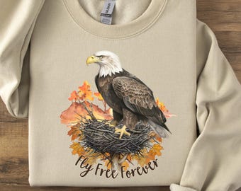 Bald Eagle Sweatshirt, Bald Eagle, Eagle Crewneck, Fall Bird Apparel, Autumn Bird Sweatshirt, Raptor Lover Gift, Birds of Prey, Eagle Gift