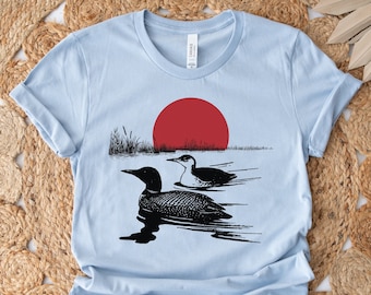 Loon Shirt, Loon, Loon, Loon Geschenke, Loon Decor, Minnesota State Bird, Minnesota, Wasservögel T-Shirt, Enten-T-Shirt, Enten, Sommerseen