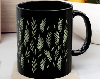 Cute Fern Mug, Plant Lover Mug, Botanical Mug, Cottagecore Mug,  Forestcore, Green Plant Mug, Boho Tea Cup, Aesthetic Mug, Plant Lover Gift