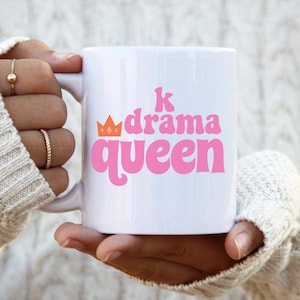 Kdrama Mug, Kdrama, Kdrama Gifts, KDrama Queen, Kdrama Merch, Korean Drama Gifts, Funny Korean Show Gifts, Funny Mugs, Pink Mug, Korea Mug