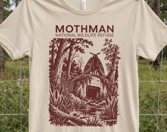 Mothman Shirt, Cryptid Shirt, Point Pleasant Tee, West Virginia Gift, National Park Shirt, Vintage Monster Tee, Paranormal Gift, Folk Horror