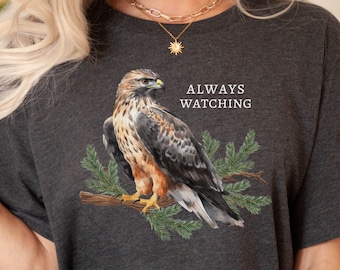 Hawk Shirt, Raptor Tee, Bird of Prey Shirt, Red-Shouldered Hawk, Hawk Lover, Nature Lover Shirt, Red-Tailed Hawk, Birding Gifts, Bird Nerd