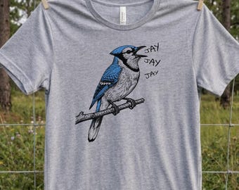 Blue Jay Shirt, Blue Jay Bird Tee, Corvid Lover Gift, Funny Bird Shirt, Backyard Birder Gift, Jay Bird, Bird Nerd Shirt, Nature Lover Tee