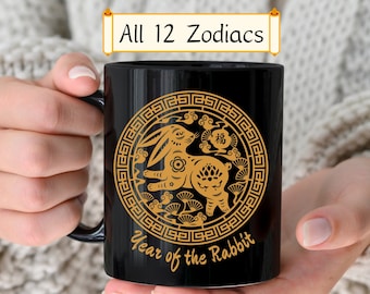 Kubek na Chiński Nowy Rok, Kubek na Chiński Znak Zodiaku, Chiński Nowy Rok, Prezenty na Chiński Znak Zodiaku, Nowy Rok Księżycowy, Rok Smoka 2024, Znak Zodiaku Królika