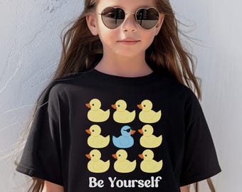 Funny Rubber Duck Youth Tee, Cute Duck Kids Shirt, Rubber Duckie Shirt, Be Yourself, Back to School Shirt, Kids Animal Shirt, Duck Kids Gift