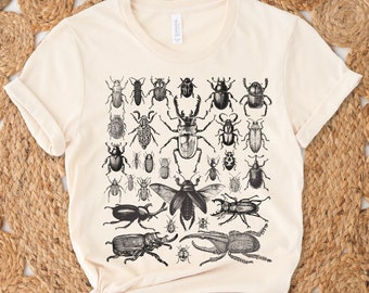 Vintage Beetle Shirt, Stag Beetle, Hercules Beetle, Rhino Beetle, Scarab, Insect Lover tShirt, Entomology Gift, Bug Nature Shirt, Coleoptera