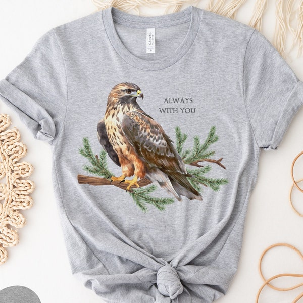 Chemise faucon, t-shirt observation des oiseaux, amoureux des faucons, chemise amoureux de la nature, buse à queue rousse, cadeaux observation d'oiseaux, cadeaux montre faucon, chemise rapace, t-shirt nerd d'oiseau