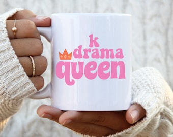 Kdrama Becher, Kdrama, Kdrama Geschenke, KDrama Königin, Kdrama Merch, koreanische Drama Geschenke, lustige koreanische Show Geschenke, lustige Tassen, rosa Tasse, Korea Becher