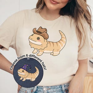 Shirt baardagaam, baardagaam, schattige baardagaam met hoeden Shirt, cadeau reptielenminnaar, schattige beardie, hagedisshirt, cadeaus huisdier hagedis