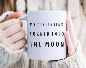 Doppelseitige Tasse, Schattenbild-Zitat-Tasse, Silhouette-Geschenk, Airbender, Atla, Freundin verwandelte sich in Mond, das ist rauer Kumpel, sozial ungeschickter Becher