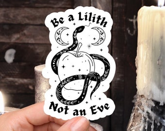 Adesivo de vinil Lilith, Deusa Lilith, Wiccan, Pagão, Decoração de Bruxa, Adesivos Satânicos, Satânico, Sigilo de Lilith, Serpente Boho, Seja Lilith, Não Eva