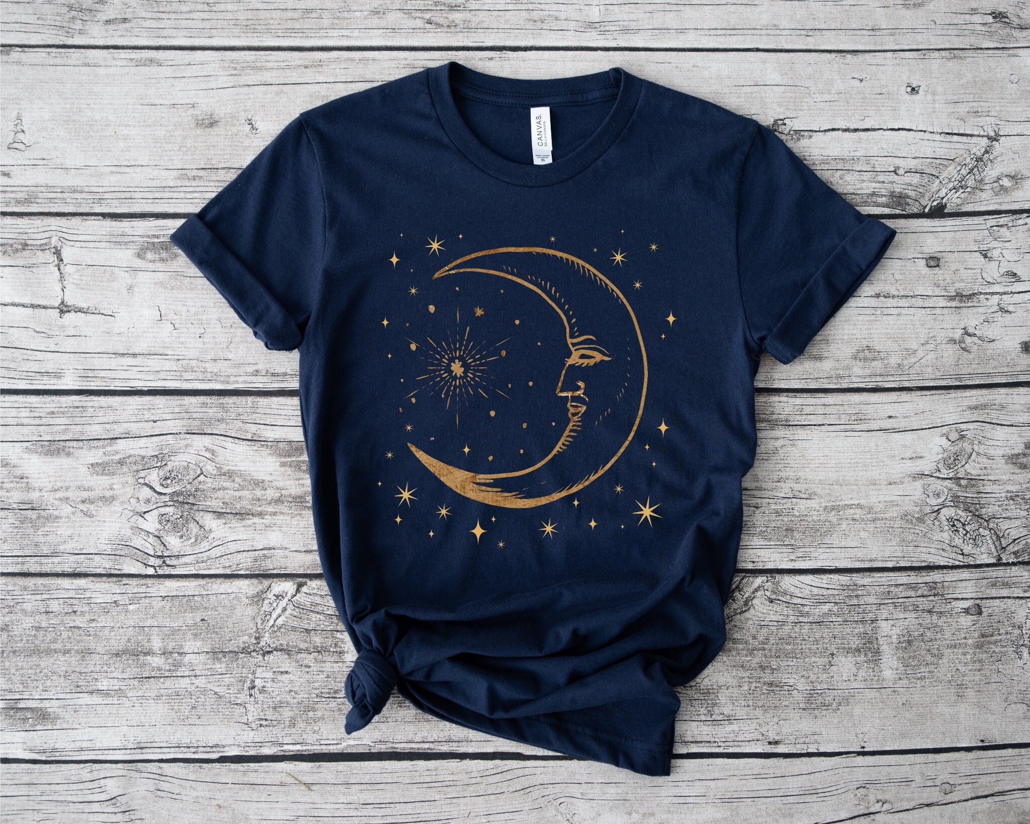 90年代の天体シャツ、ヴィンテージの太陽と月のTシャツ、占星術の星座T 