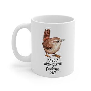 Lustiger Zaunkönig Becher, Carolina-Zaunkönig, Haus-Zaunkönig, rude-Wren, Motivationsvogel-Geschenk, vulgärer Becher, Schimpfwort-Becher, Vogel-Liebhaber-Geschenk, lustiger Vogel-Becher Bild 4