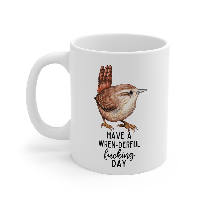 Lustiger Zaunkönig Becher, Carolina-Zaunkönig, Haus-Zaunkönig, rude-Wren, Motivationsvogel-Geschenk, vulgärer Becher, Schimpfwort-Becher, Vogel-Liebhaber-Geschenk, lustiger Vogel-Becher Bild 4