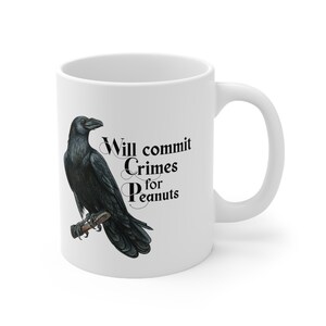 Raven Mug, Crow Mug, Common Raven, American Crow, Funny Bird Gift, Crow Decor, Raven Decor, Crime Raven, Bird Lover Gift, Funny Bird Mug image 4