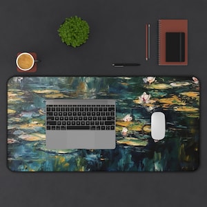 Monet Desk Mat, Water Lilies Deskmat, Desk Mat Aesthetic, Claude Monet, Abstract Oil Painting Mousepad, Large Mousepad, Floral Desk Mat image 7