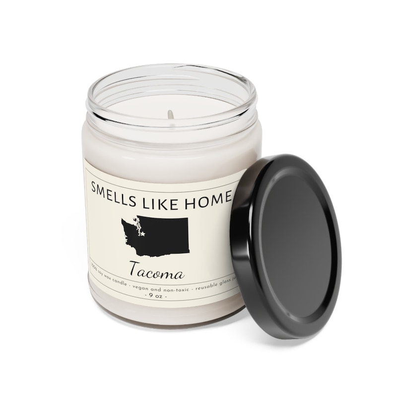 Tacoma Washington Candle, Washington State, Seattle WA, Tacoma WA, Tacoma Home, New House Tacoma, Farewell Gift, Moving Gift, New Apartment image 4
