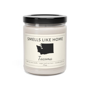 Tacoma Washington Candle, Washington State, Seattle WA, Tacoma WA, Tacoma Home, New House Tacoma, Farewell Gift, Moving Gift, New Apartment image 3
