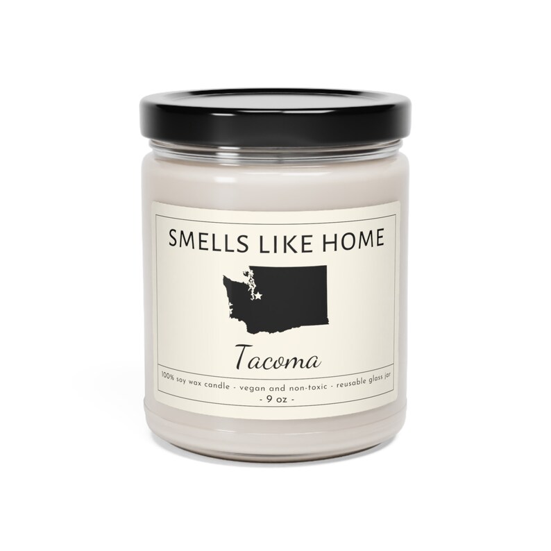 Tacoma Washington Candle, Washington State, Seattle WA, Tacoma WA, Tacoma Home, New House Tacoma, Farewell Gift, Moving Gift, New Apartment image 3