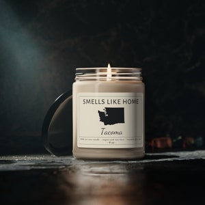 Tacoma Washington Candle, Washington State, Seattle WA, Tacoma WA, Tacoma Home, New House Tacoma, Farewell Gift, Moving Gift, New Apartment image 2