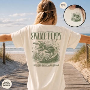Rolig alligatortröja, alligatorälskare, Florida Life, Everglades, träskvalp, Florida Beauty, Florida-tröja, krokodilälskare, Florida Gator BACK DESIGN: Natural