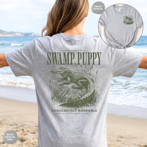 Rolig alligatortröja, alligatorälskare, Florida Life, Everglades, träskvalp, Florida Beauty, Florida-tröja, krokodilälskare, Florida Gator BACK DESIGN: Grey