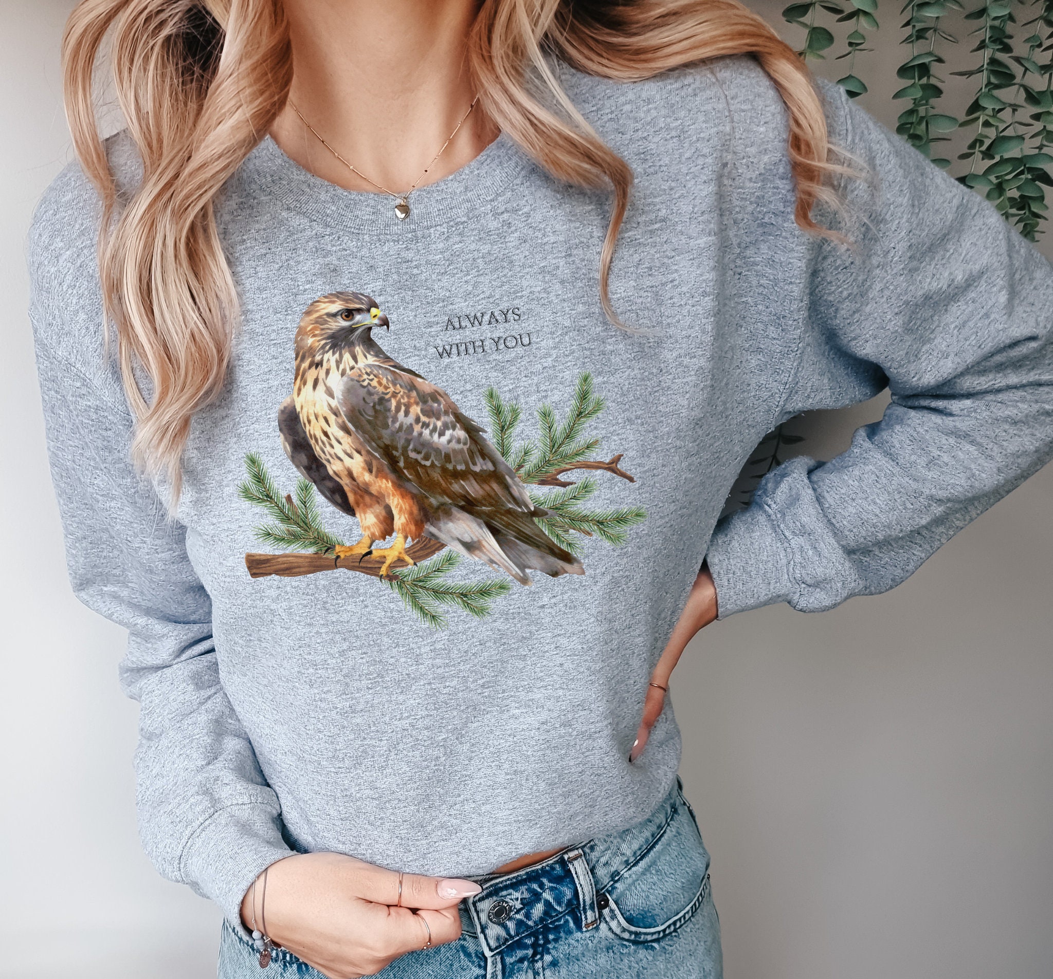 Sweter Raptor Hawk Sweatshirt, Bird Watching Sweater, Hawk Lover, Nature Lover Shirt ...