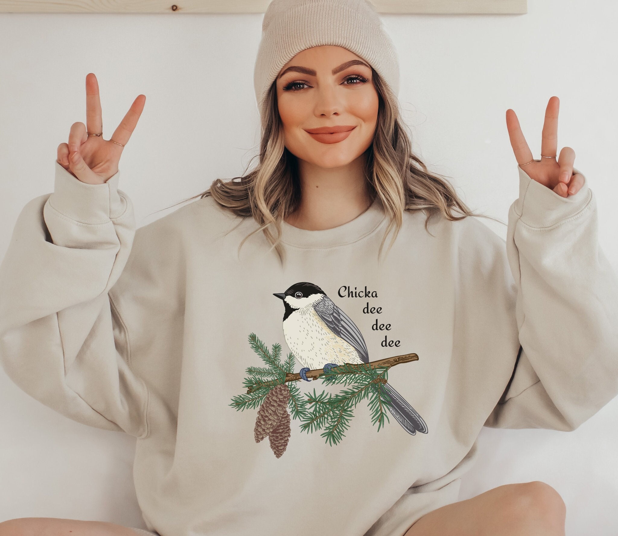 Chickadee Sweatshirt Black Capped Chickadee Gift for Bird Lovers Christmas Bird Sweater Carolina Chickadee Bird Nerd Gift Bird Song Etsy