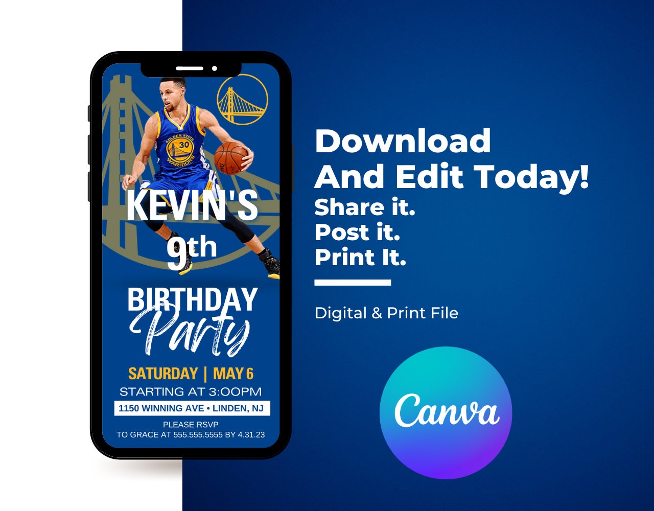 iGPrints THE BAY Golden State Basketball Sports NBA Warriors GSW