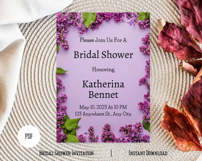 Bridal Shower Invitation Template Printable Bridal Shower Etsy