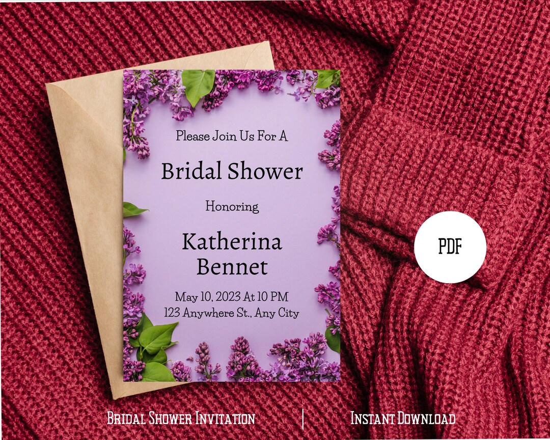 Bridal Shower Invitation Template Printable Bridal Shower Etsy