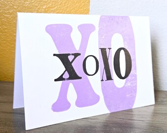 Vintage Handmade Letterpress XOXO Love Greeting Card