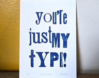Letterpress Typography Art Limited Edition 5x7 Hand-Pressed Vintage Type Print