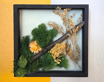 Flower Lover Gift Handmade Encaustic Art Preserved Flowers Botanical Wall Decor Keepsake