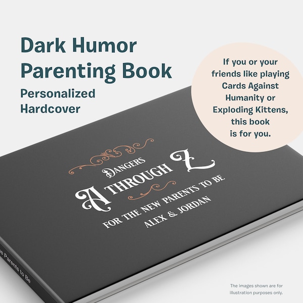 Dark Humor Parenting Book Printed Personalized | Dangers A-Z for the New Parents to Be