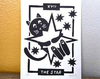 Black Cat Tarot Cards Handmade Mystic Divination Artwork Witchy Spiritual Decor