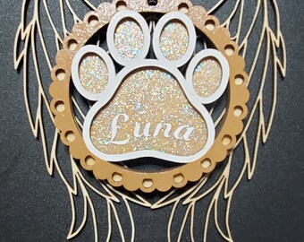 Memory paw print ornament customized