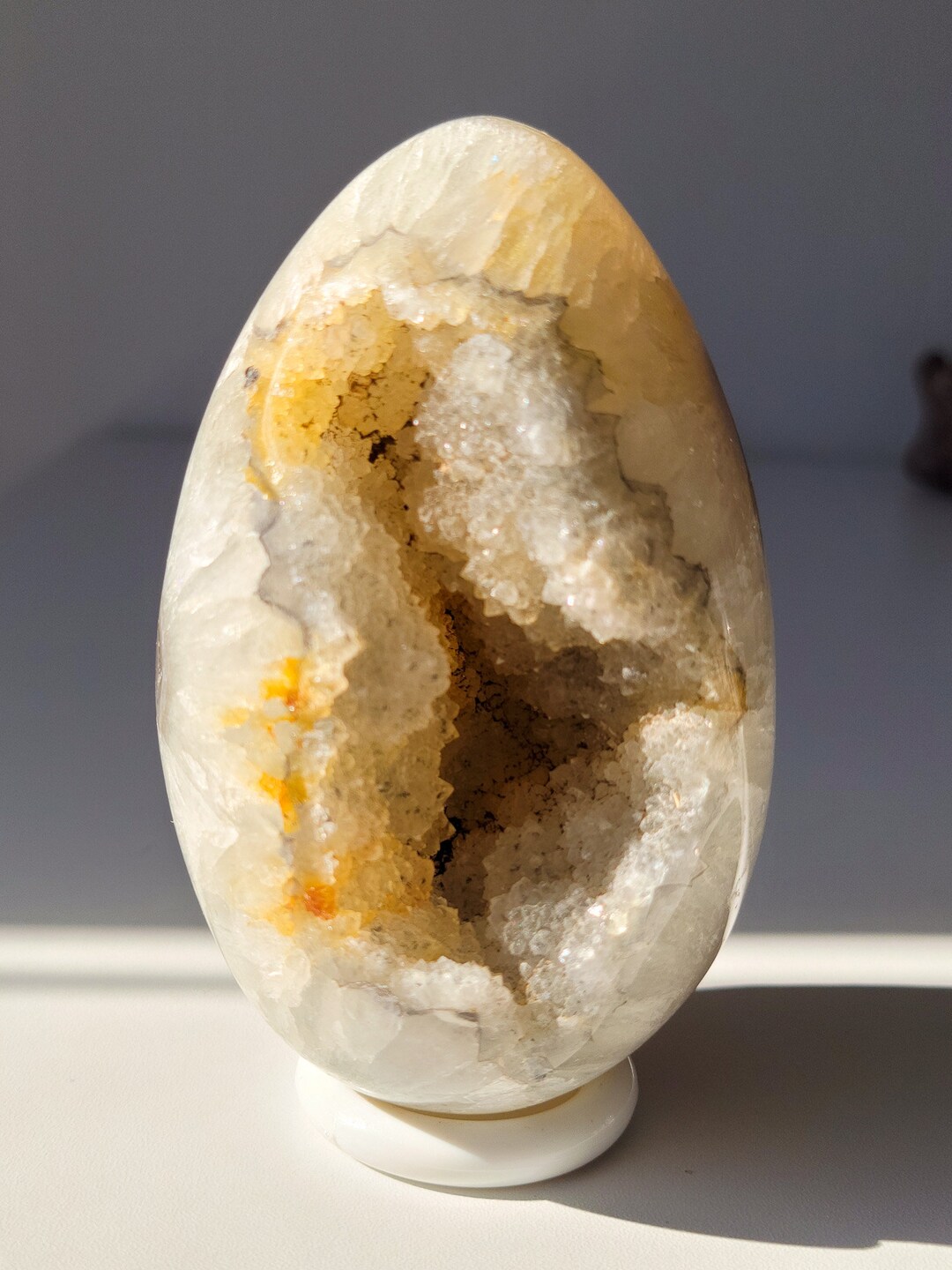 Druzy Agate Quartz Egg Crystal Decor Meditation Aid Etsy