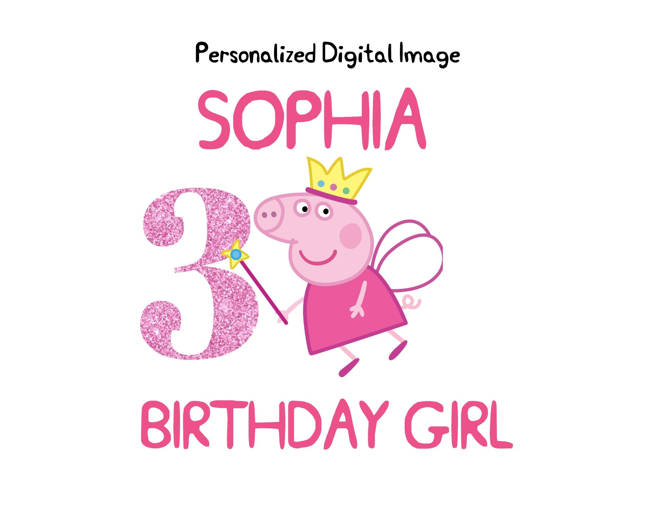 Peppa Pig Birthday Png Peppa Pig Personalized Princess Png - Etsy UK