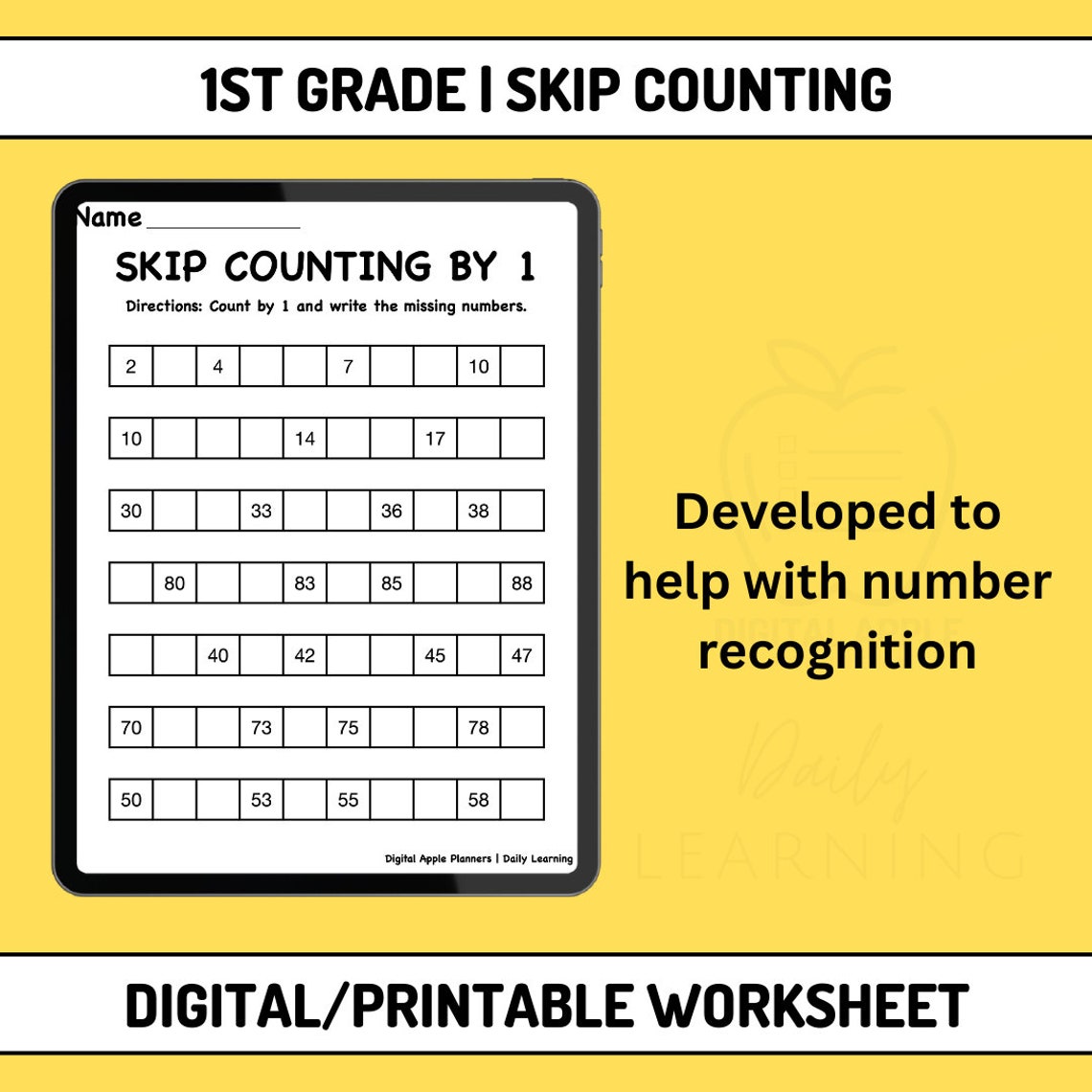 Skip Counting Worksheet Bundle PDF | First Grade Math Worksheets | Math ...