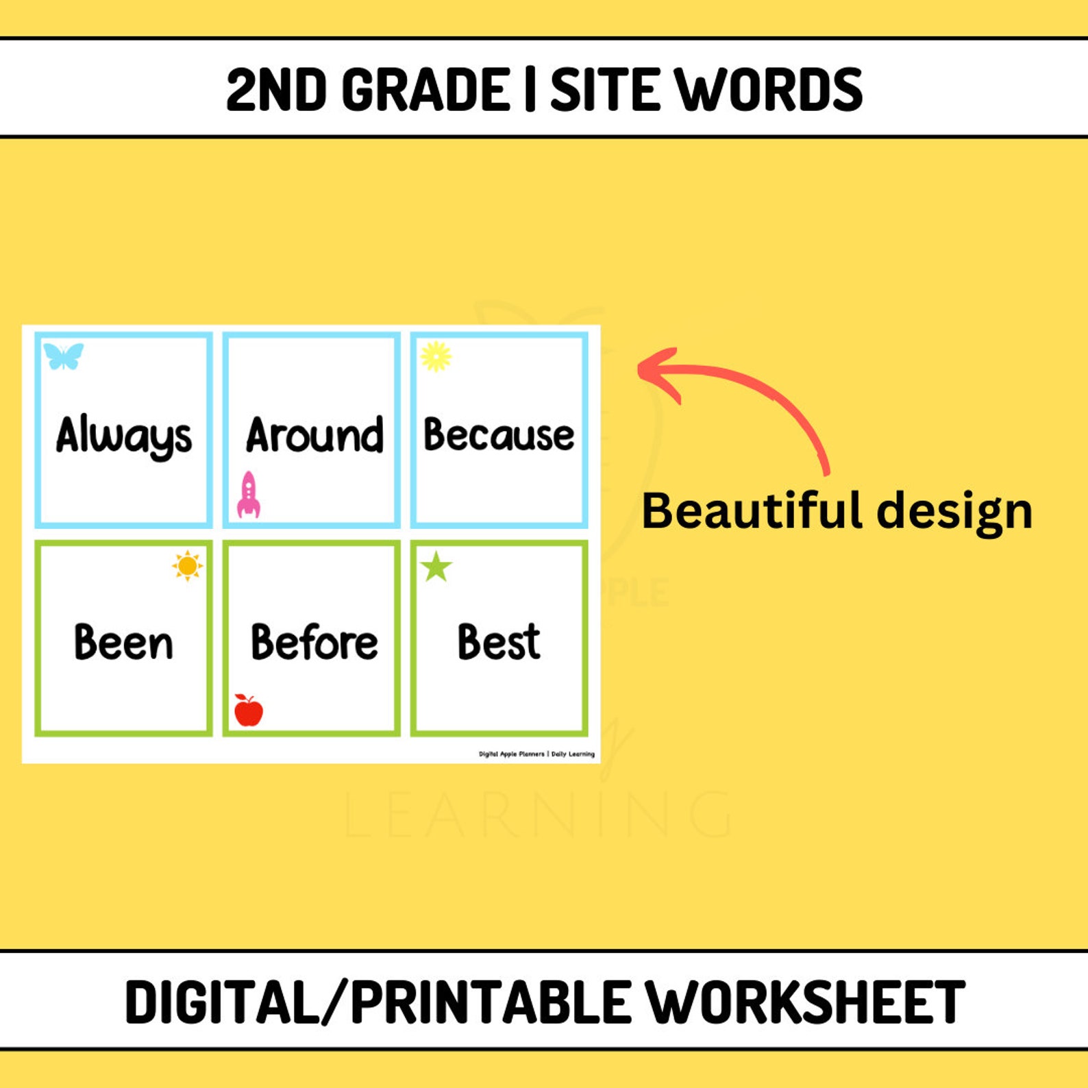 Printable Sight Word Flashcards, 2nd Grade Sight Words, High Frequency ...