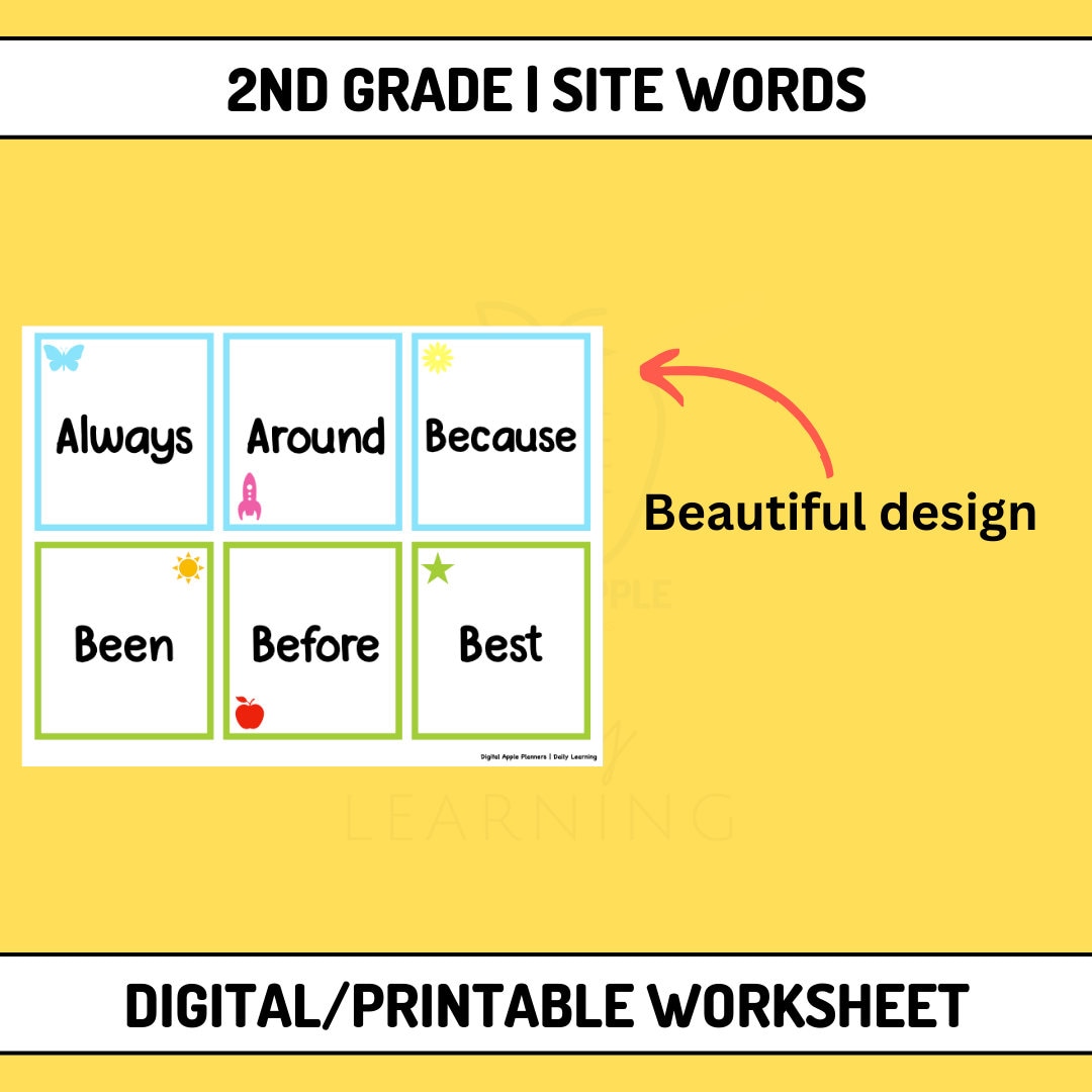 Printable Sight Word Flashcards, 2nd Grade Sight Words, High Frequency ...
