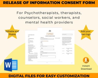 Formulaire de consentement modifiable pour la divulgation d'informations : Documents relatifs au traitement