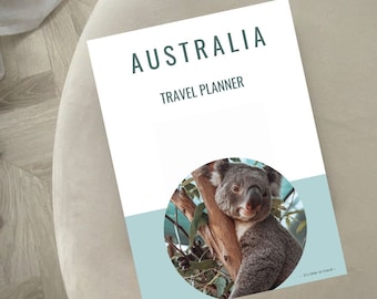 Printable AUSTRALIA Minimal TRAVEL PLANNER – Digital Vacation Trip Planner In Pdf Format