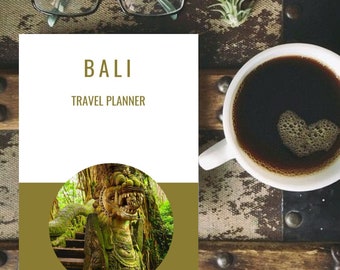 Digital BALI Travel ITINERARY Template – Printable Minimal Travel PLANNER With Packing List