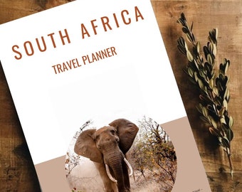 South Africa Travel Planner, Modern Minimal Itinerary, Packing List (Printable)