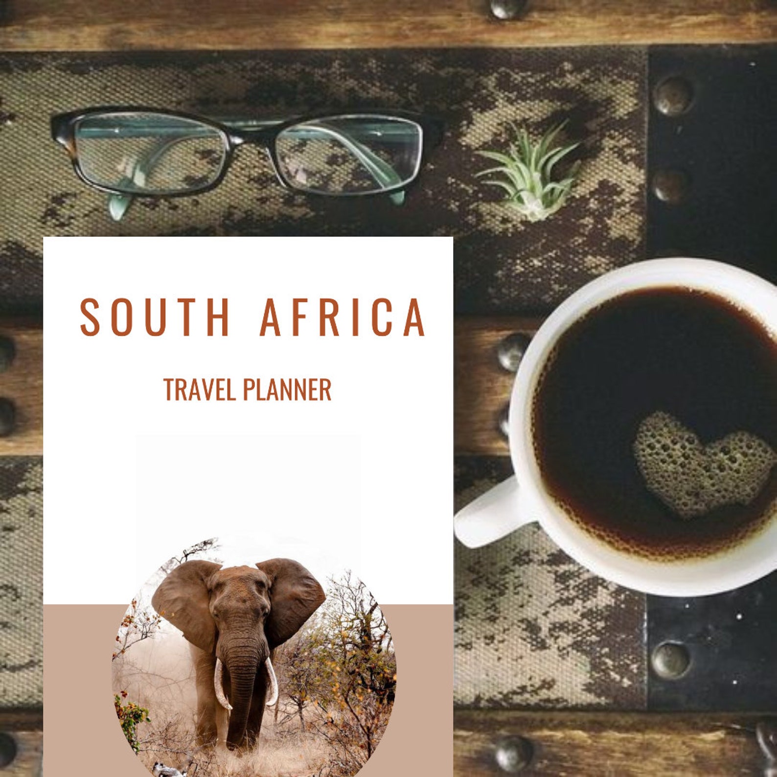South Africa Travel Itinerary, Template Modern Minimal, Printable