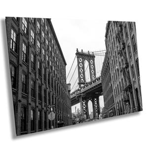 DUMBO, Manhattan Bridge, Brooklyn, New York City, NYC, Black and White, B&W, BW, Canvas Print, Metal, Acrylic